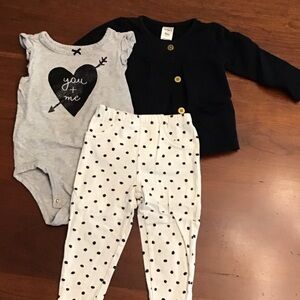 Carter's Gray and Black Baby Outfit Set